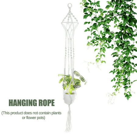 Cotton macrame plant hanger Beaded hanging planter